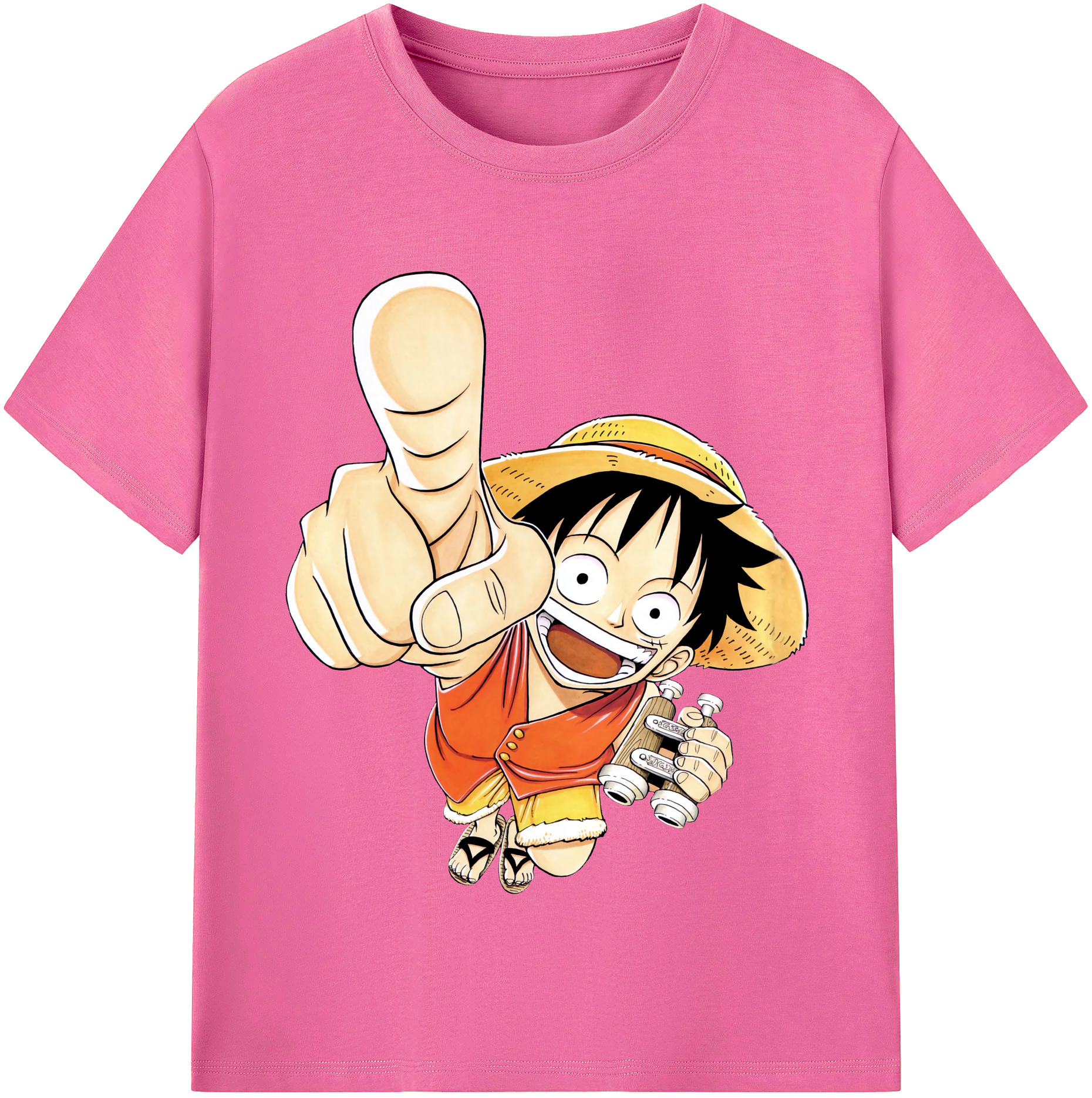 ワンピース モンキー・D・ルフィ ONE PIECE Monkey D. Luffy レディースカジュアルプリントTシャツ（綿100％）